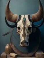 buffalo skull illustration photo