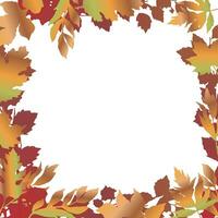 Vector background of autumn leaves scattering leaving an empty space in the middle