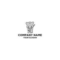 Elephant Cute Logo Design Vector