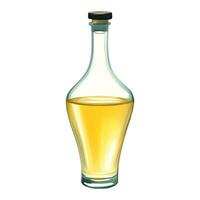 Virgin Olive Oil in Glass Bottle Isolated Hand Drawn Painting Illustration vector