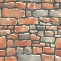 Old Brick Seamless Texture Pattern Detailed Hand Drawn Painting Illustration vector