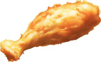crujiente frito pollo detallado mano dibujado ilustración vector aislado