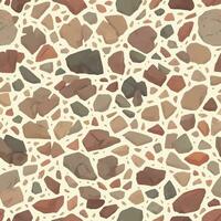 Minimalist Pebble Stones or Cobblestones Seamless Texture Pattern Hand Drawn Painting Illustration with Pastel Color Palette vector