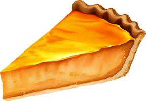 Pumpkin Pie Slice Isolated Hand Drawn Painting Illustration vector