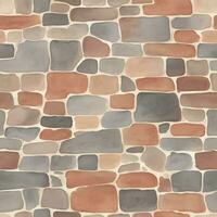 Old Brick Seamless Texture Pattern Detailed Hand Drawn Painting Illustration vector