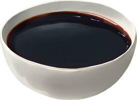 Soy Sauce on Bowl Detailed Hand Drawn Illustration Vector Isolated