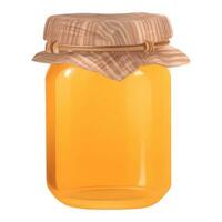Honey Jar with Cloth Lid Isolated Detailed Hand Drawn Painting Illustration vector