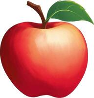 Red Apple Detailed Beautiful Hand Drawn Vector Illustration