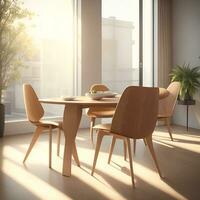 Bright and Airy Dining Room with Plants photo