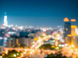 Abstract night light of cityscape bokeh, Blurred cityscape photo