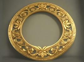 a gold frame with a circle luxury pattern on it photo