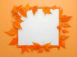 Blank Frame for text with leaf Surrounding photo