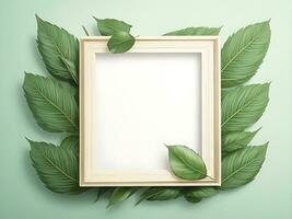 Blank Frame for text with leaf Surrounding photo