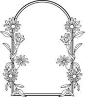 Frame with flower vector