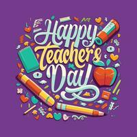 Drawing a Teachers day concept greetings background photo