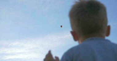 Boy Waving to Sky Lantern video