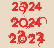 2024 dragon happy new year vector