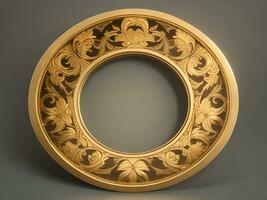 a gold frame with a circle luxury pattern on it photo