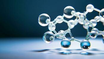 Science background with molecula and atom model. Abstract molecular structure. photo