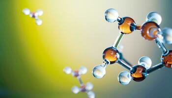 Ciencias antecedentes con molecula y átomo modelo. resumen molecular estructura. foto