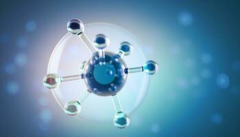 Science background with molecula and atom model. Abstract molecular structure. photo