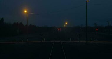 Moving Along the Railroad at Night video