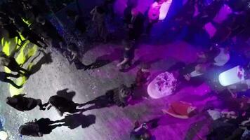 Enjoyable party in the club, aerial view video