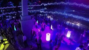 Company party in the club, aerial view video