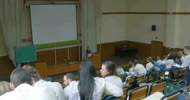 Lecture in auditorium of medical university video