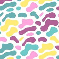 colorful flat cartoon cute fluid pattern vector