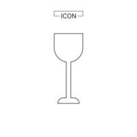 wine glass with water and Line and fill vector