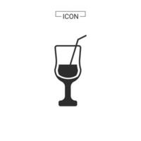 wine glass with water and Line and fill vector