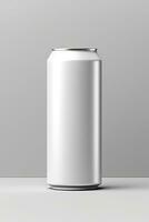 Soda Can Mockup White with shades white background, AI Generated photo