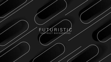 Abstract futuristic background in elegant black color. horizontal background for cover, banner, poster, wall decoration. Vector illustration