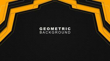 Futuristic yellow and black background with hexagon pattern, Modern banner background template. Vector illustration