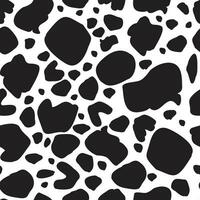 Black cow spots background. Vector seamless pattern