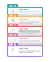 5-step vertical Infographic labels design template. Business presentation. Vector illustration.