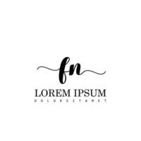 FN Initial Handwriting Template Design vector