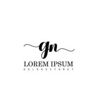GN Initial Handwriting Template Design vector