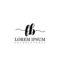 FB Initial Handwriting Template Design vector