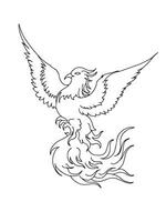 Design Phoenix Bird Outline Illustration vector