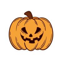 Hand drawn halloween pumpkin doodle vector illustration