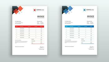 moderno y mínimo factura modelo diseño vector