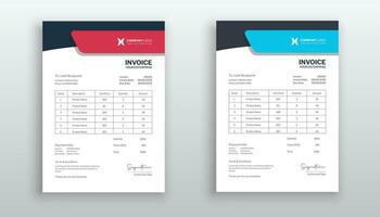 modern and minimal invoice template design vector