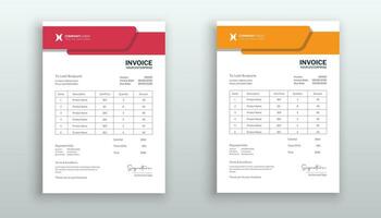 modern and minimal invoice template design vector