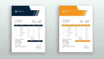 moderno y mínimo factura modelo diseño vector