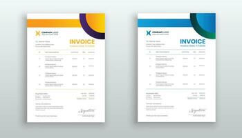 modern and minimal invoice template design vector