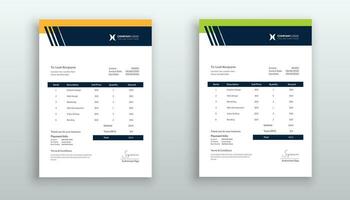 modern and minimal invoice template design vector