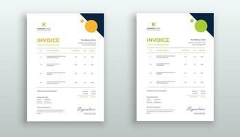 modern and minimal invoice template design vector