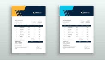 moderno y mínimo factura modelo diseño vector